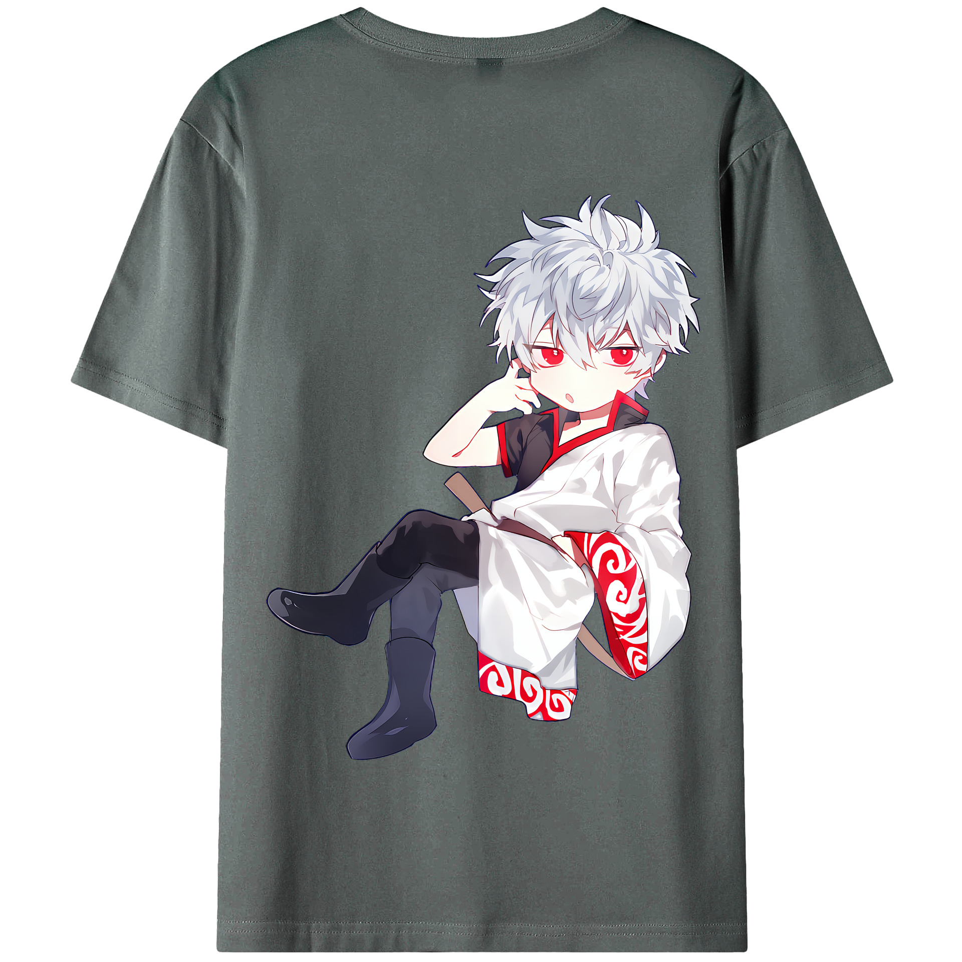（画像用） ぎんたま 坂田銀時（さかたぎんとき） 神楽 志村新八（しむら しんぱち） GINTAMA Sakata Gintoki Kagura Shimura Shinpachi 綿100％半袖Tシャツ（背面プリント）